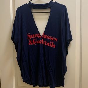 “Sunglasses & Cocktails” v-neck tshirt